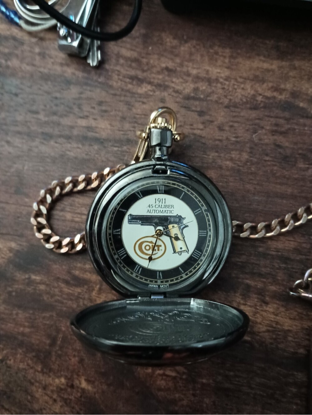 Franklin Mint Colt Army Peacemaker Pocket Watch New Battery